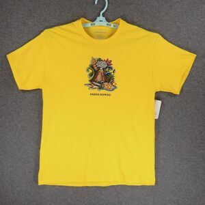 Pahoa Hawaii Volcano Mens TShirt Large Yellow Kilauea Tropical Aloha Kona Marlin